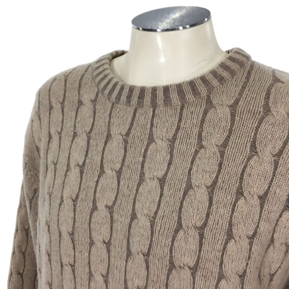 Jos A Bank Lambswool Cableknit Crew Sweater - Picture 1 of 5